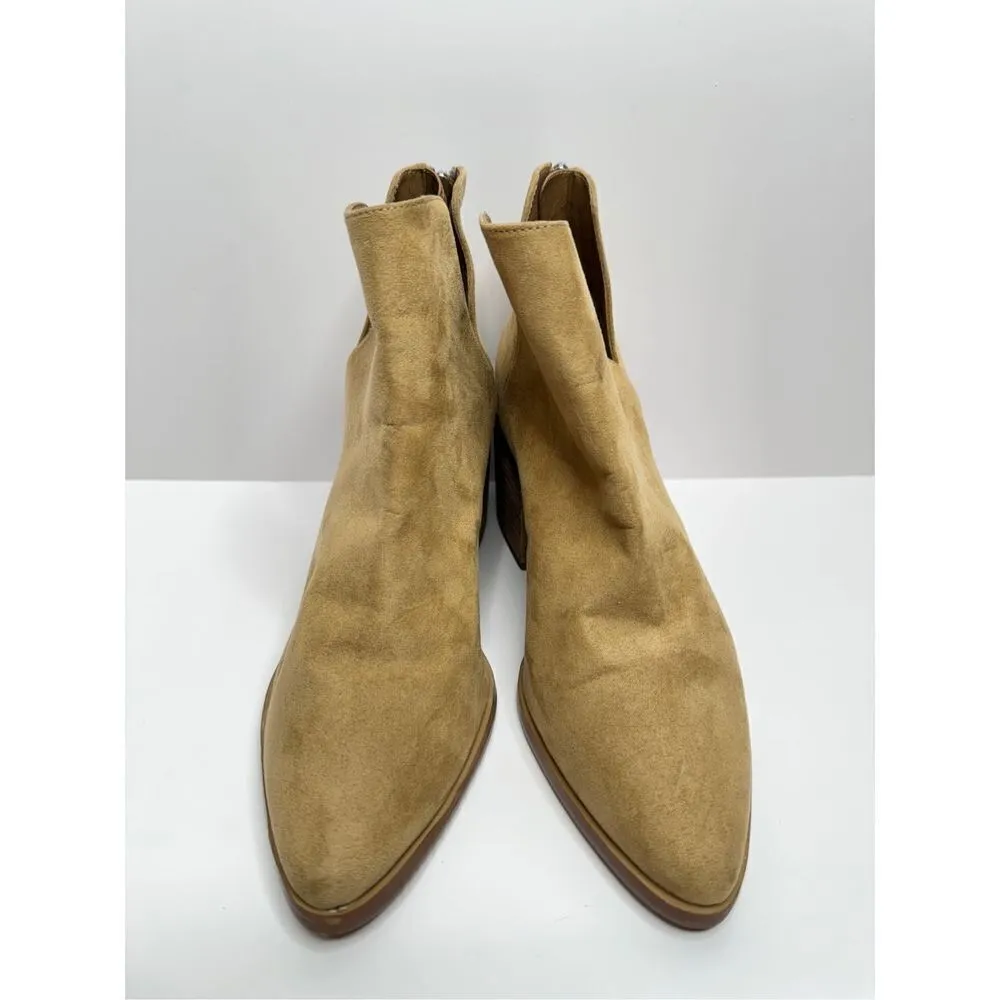 BP Boots Womens‎ Size 9.5 Taupe Block Heel Cut Out Western Ankle Zip Booties - Image 4