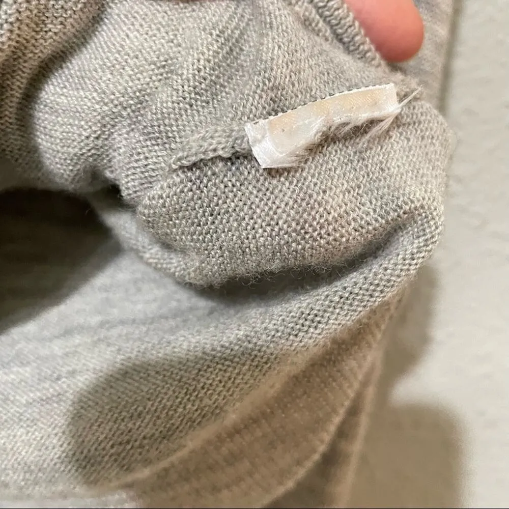 All Saints Grey Lightweight Cold Shoulder Turtleneck Sweater 4 Merino Wool - Image 4