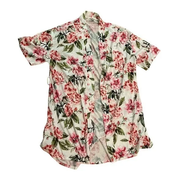 Show Me Your Mumu‎ Floral Kimono Duster Open Front Pink Flowers O/S - Image 4