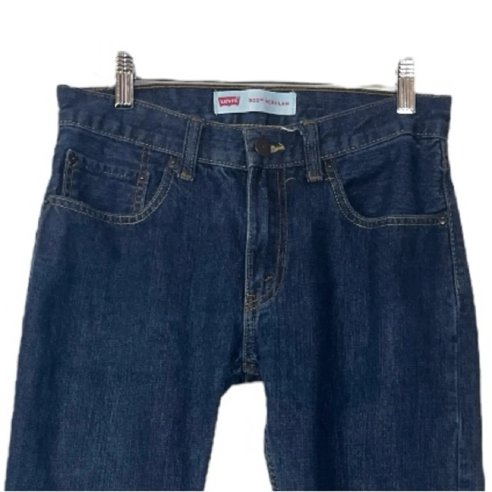 Levi’s Jeans 505 Regular Mid Rise Dark Wash Unisex Women’s Men's Size 28 X 28 - Image 3