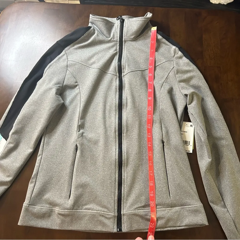 NWT TRINA TURK RECREATION Gray Jacket with Striped Sleeves Women’s Small - Image 12