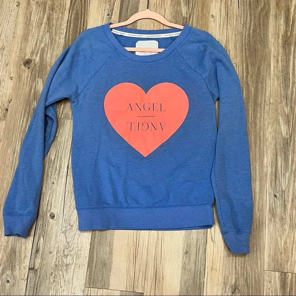 VICTORIA'S SECRET LIGHTWEIGHT ANGEL SWEATSHIRT LIGHT BLUE WOMENS sz small - Image 5