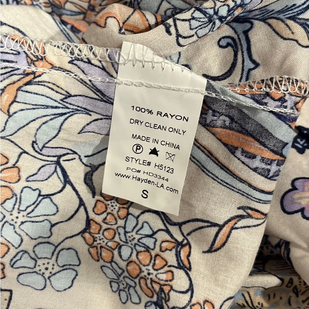 NWT Hayden LA Mixed Floral Bohemian Tiered Ruffle Bell Sleeves Oversized Dress S - Image 11