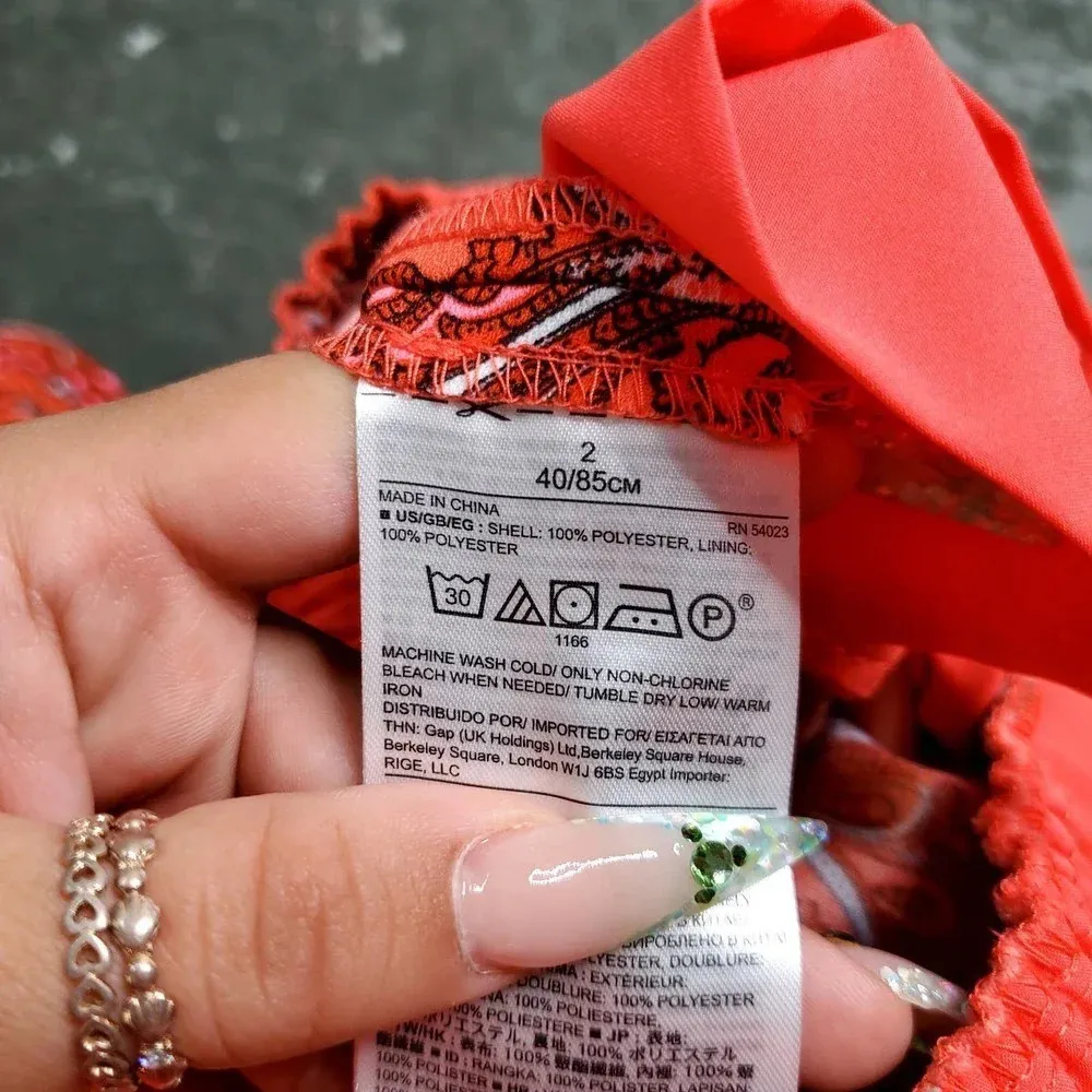 Banana Republic Orange Paisley Romper - Image 8