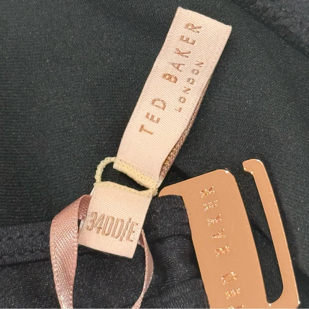 Ted Baker Kerona Scallop Mesh Bikini Top Halter Black Size 34 DD/E Beachy Chic - Image 10