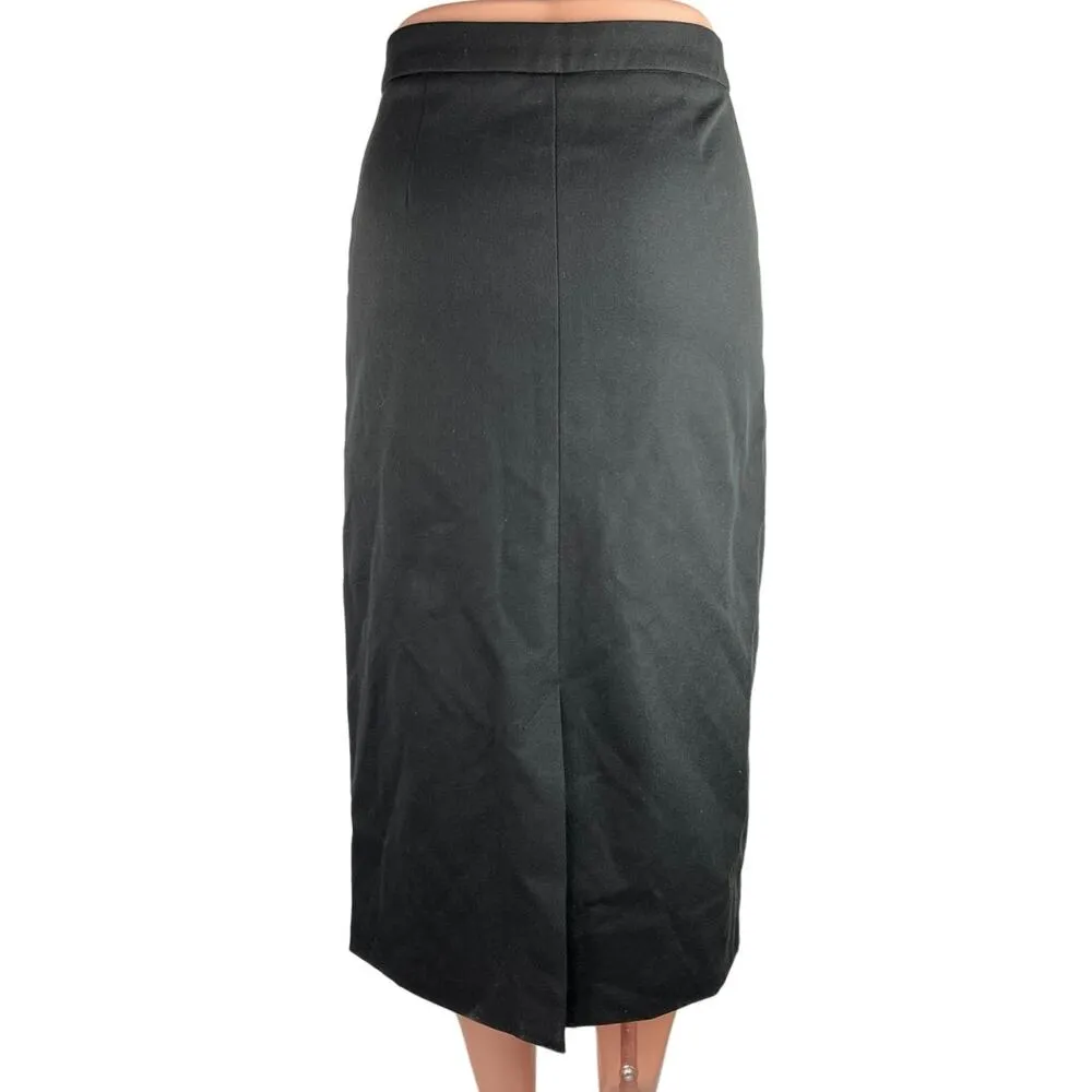 Oak + Fort Women's Black Business Career Calf Length Pencil Straight Skirt Sz S - Image 3