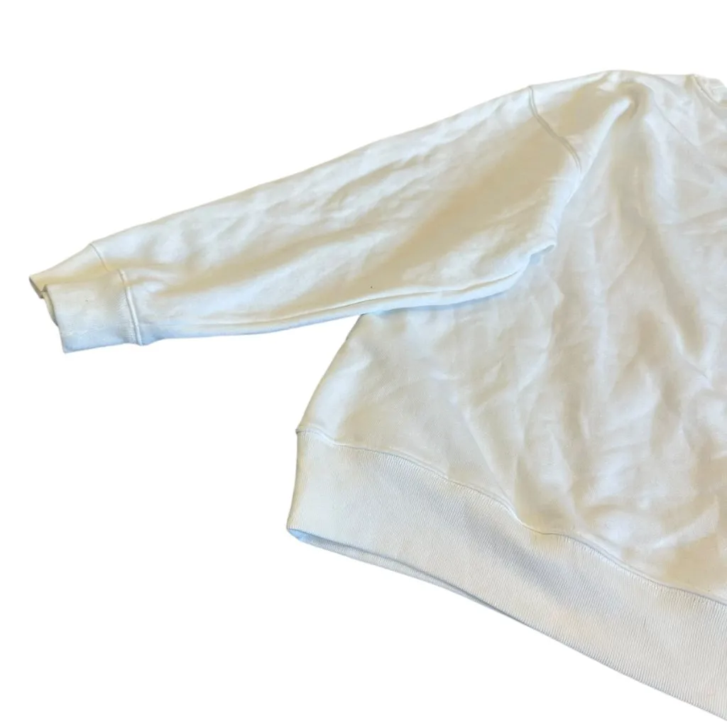 Gap Oversized Pullover Sweatshirt Sweater White Gold Silver Logo Stretch Size XL - Image 9