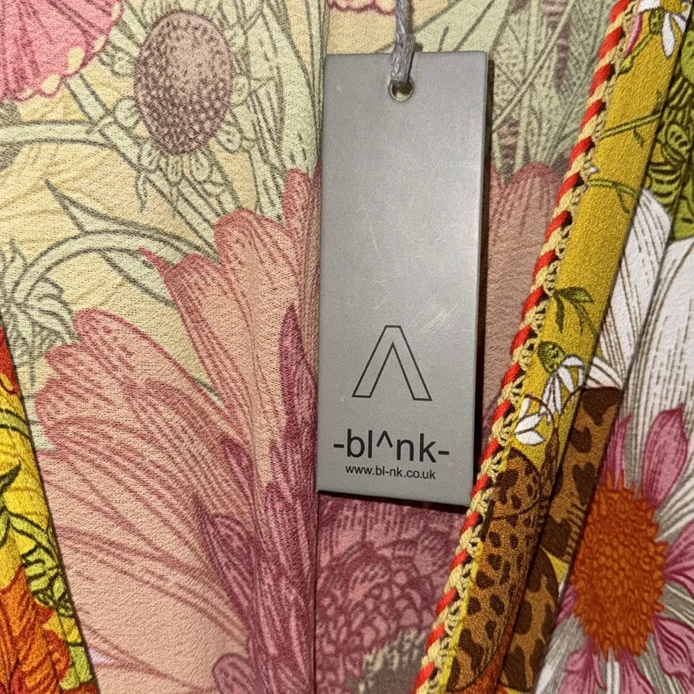 Blank dress BL^nk Floral Faux Wrap Areena Midi NWT Size Small NEW Orange - Image 7