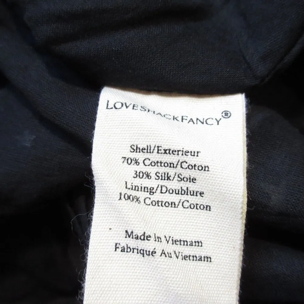 NWT LoveShackFancy Emma Skirt S Russell Top XS in Black Satin Star 2-Piece Set - Image 13