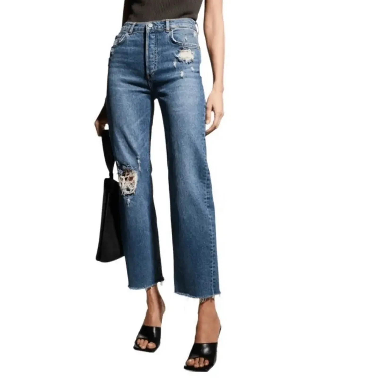 BOYISH Distressed Wide Leg Jean Bootcut Women 27 Eco Gorpcore Retro Boho NWT - Image 16