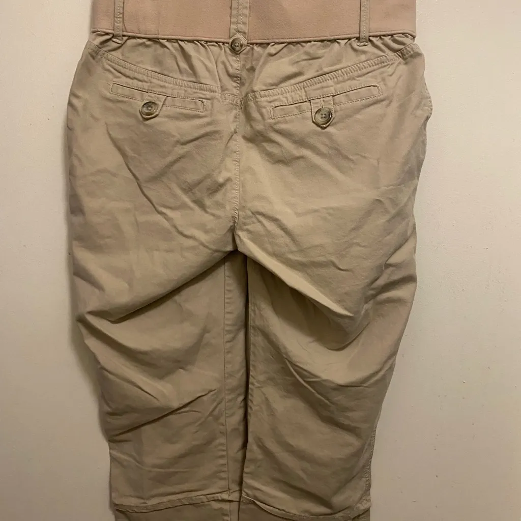 Old Navy Stretch Womens Maternity Capri Pants Beige M Medium Low Rise 32” To 40” - Image 4