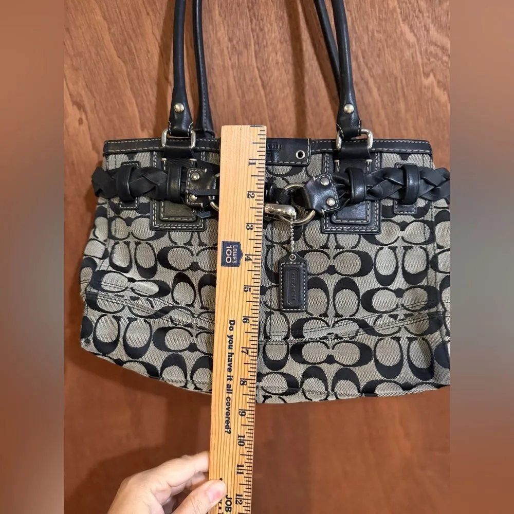Coach Signature Hampton Black Handbag Tote - Image 15