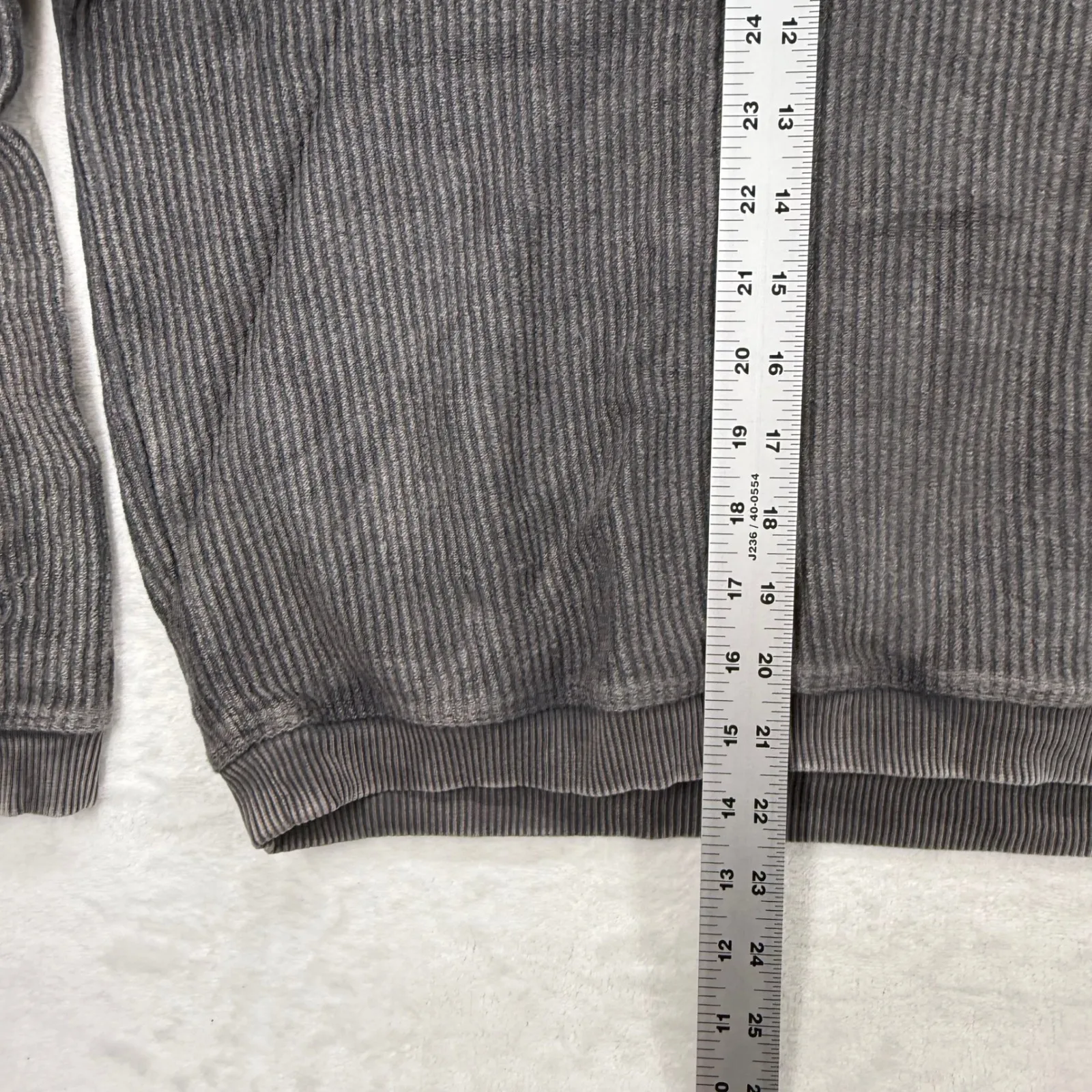 Aerie Hoodie Pullover Ribbed Drawstring Cropped Comfy Casual Gray Large‎ - Image 3