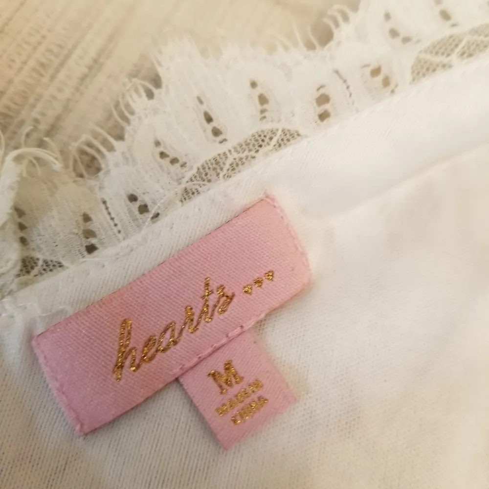 {M} Three Hearts ❤️❤️❤️ White Floral Lace Summer Dress - Image 9