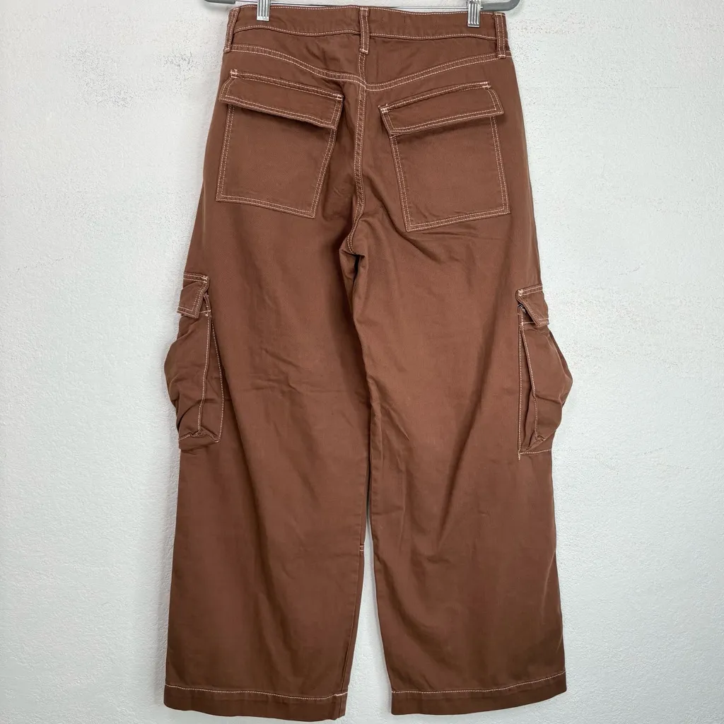 Wild Fable Women's Mid-Rise Baggy Cargo Pants Size 12R Rugged Twill Cotton NWT - Image 3