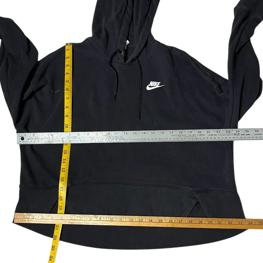 NIKE Navy Blue Hoodie High Low Boxy Cropped Fit Side Slits Womens Size Small - Image 5