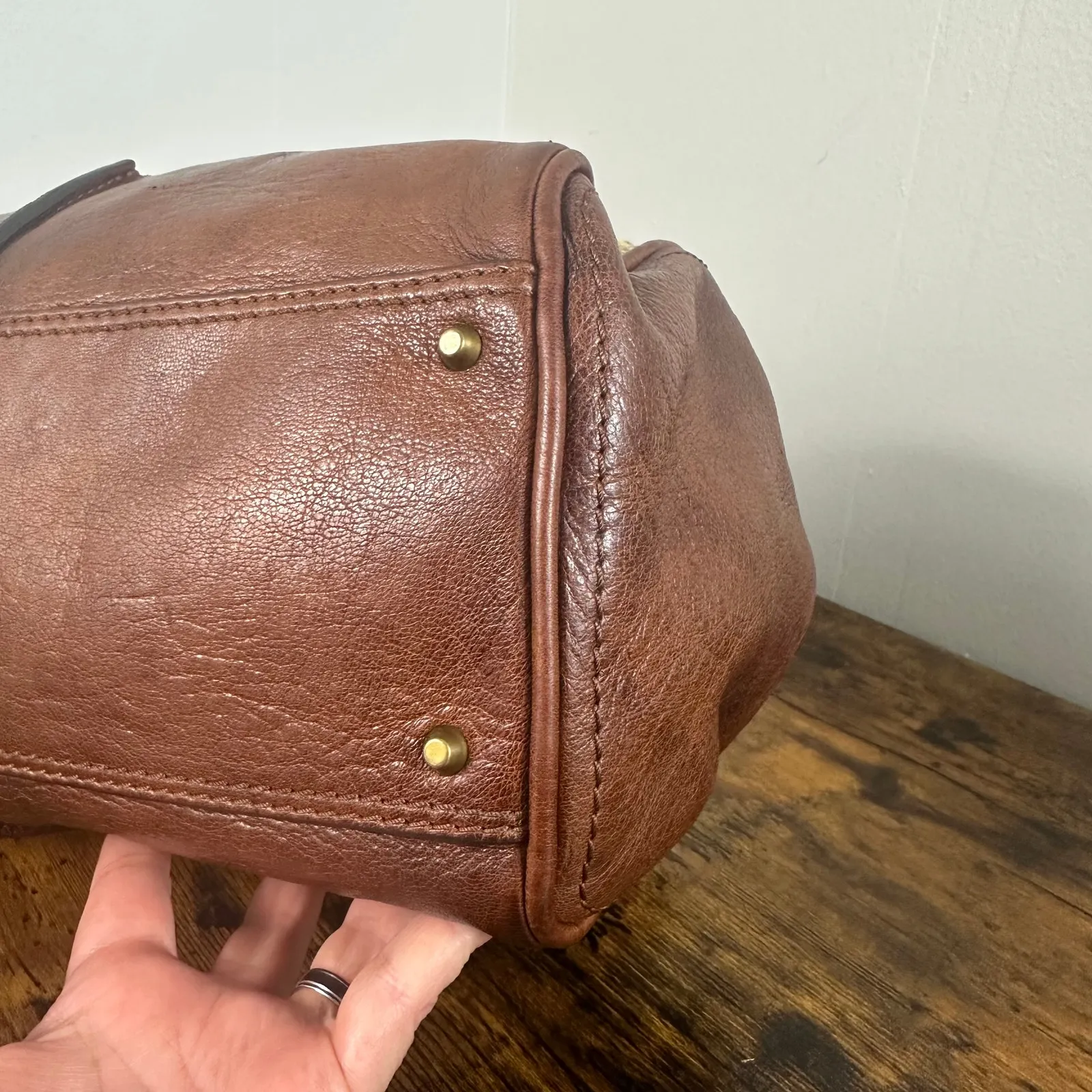 Vintage Chloe Paddington Leather & Tweed Satchel Bag Large Authentic - Image 11