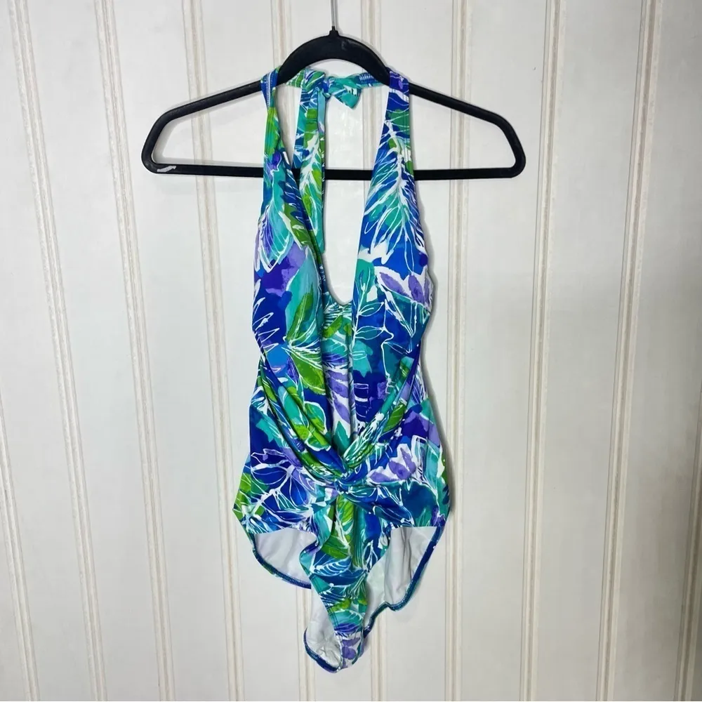 NEW Lauren Ralph Lauren Lush Tropical-Print One Piece Halter 733 - Image 2