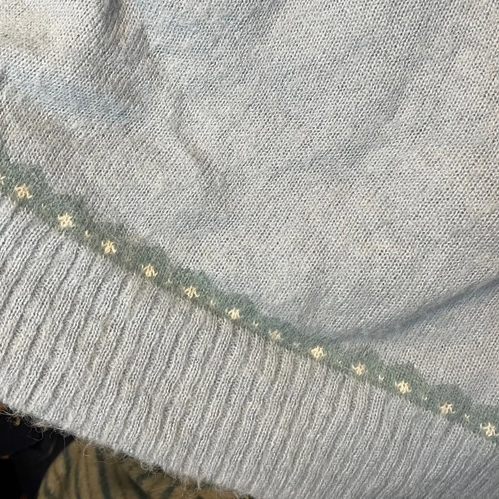 J.Crew Fair Isle Oversized Sweater-XS French blue, brown, cream alpaca wool - Image 3