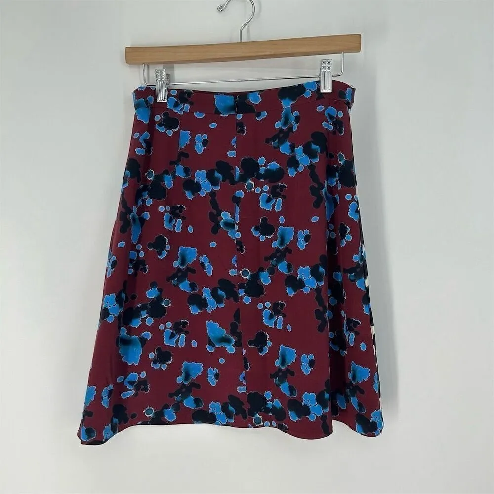 Tanya Taylor Mallory Ink Print Silk Skirt Size 8 - Image 6