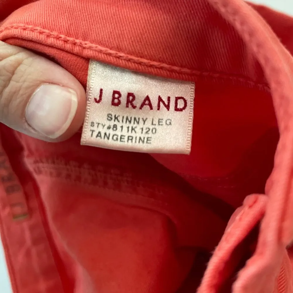 J. Brand Skinny Leg Jean Size 24 Tangerine Coral Orange Mid-rise 811k120 - Image 8