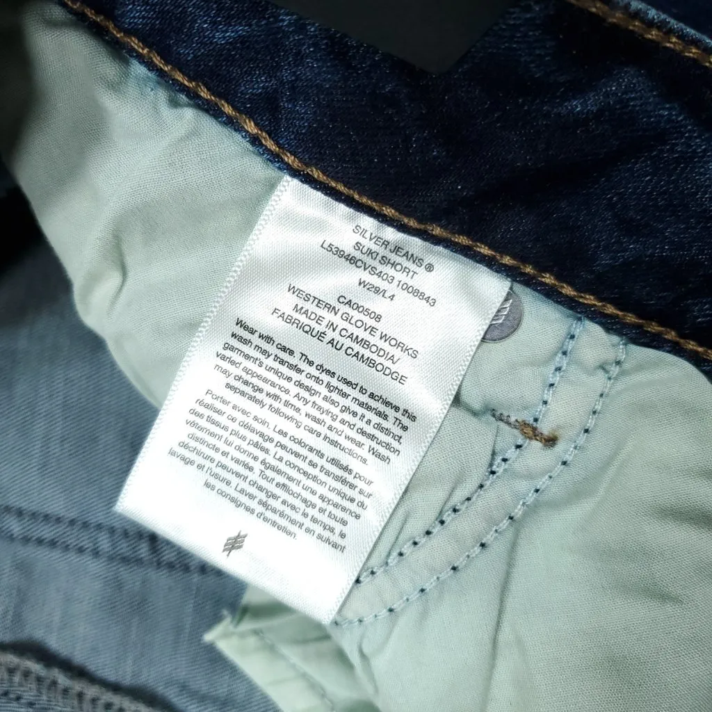 Silver Jeans Suki Curvy Fit Mid Rise Jean Shorts Size 29 x 4 Dark Wash Blue - Image 5