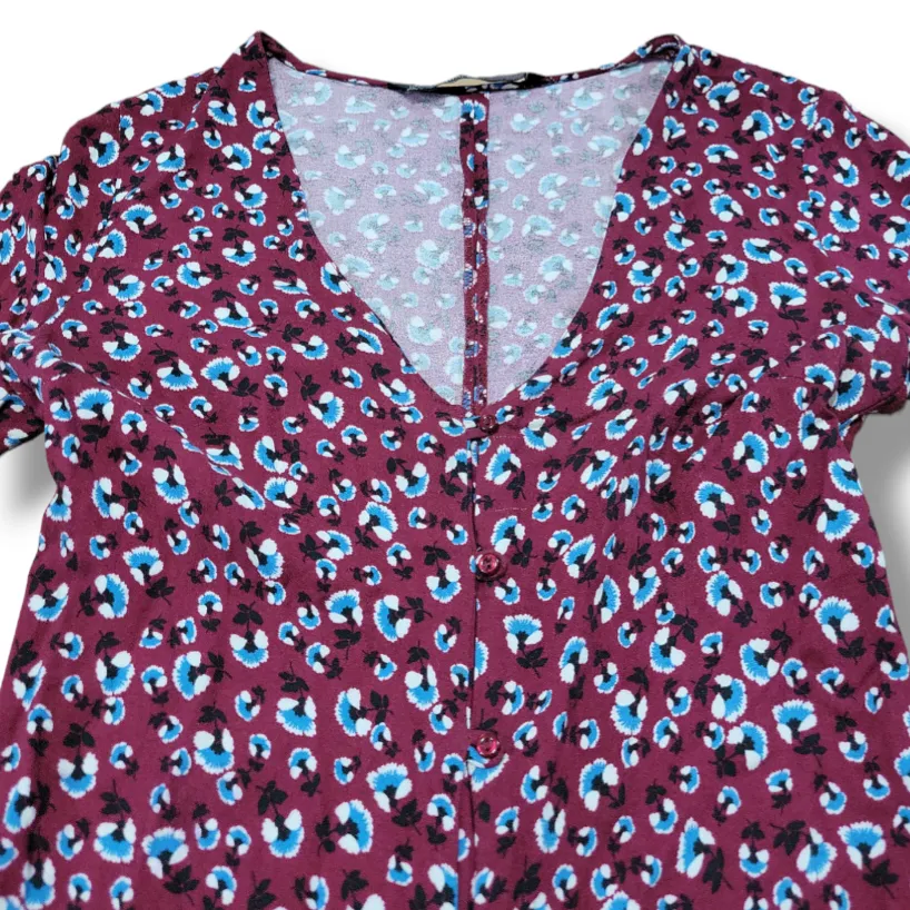 Zara Romper Size Small S Women's ZARA Trafaluc Romper Floral Long Sleeve Viscose  - Image 4