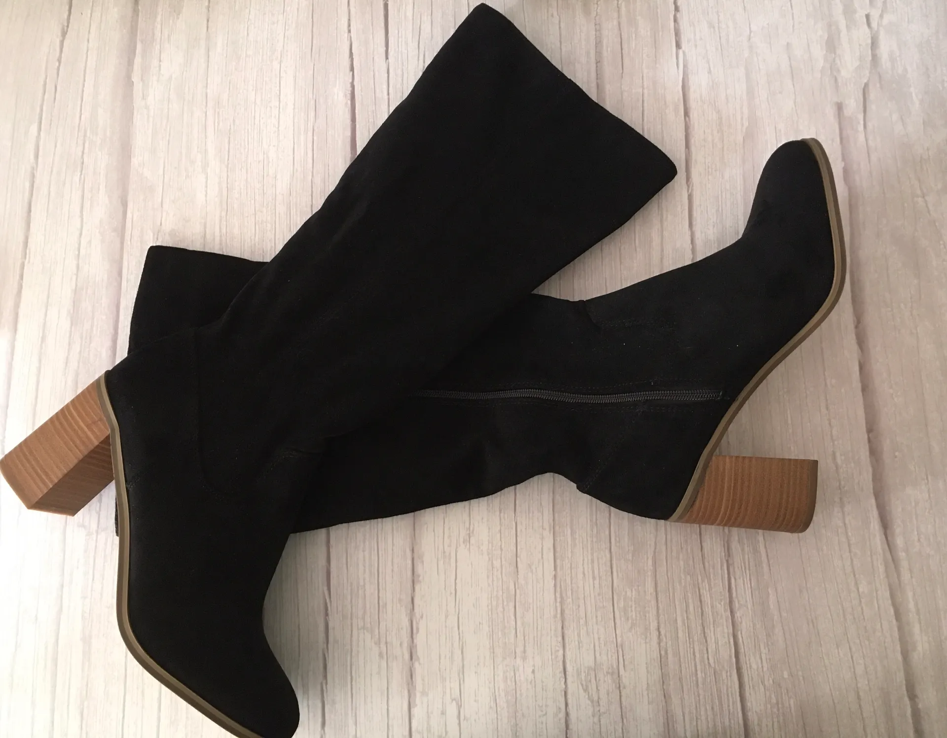Black Knee High Boots, Size 11 - Image 4