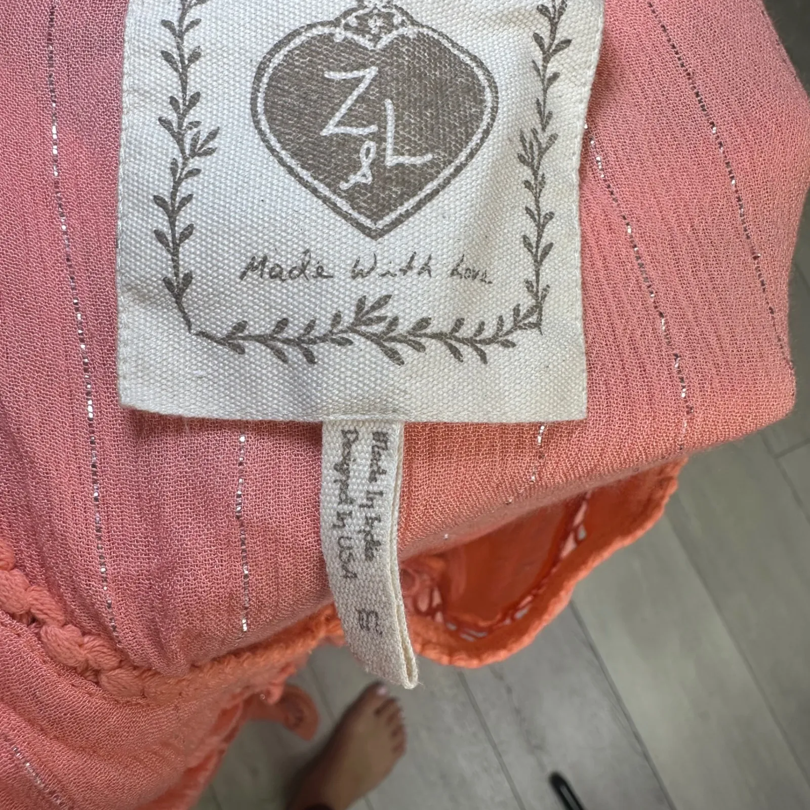 Z&L Europe made with love orange coverup beach maxi dress medium vacation - Image 3