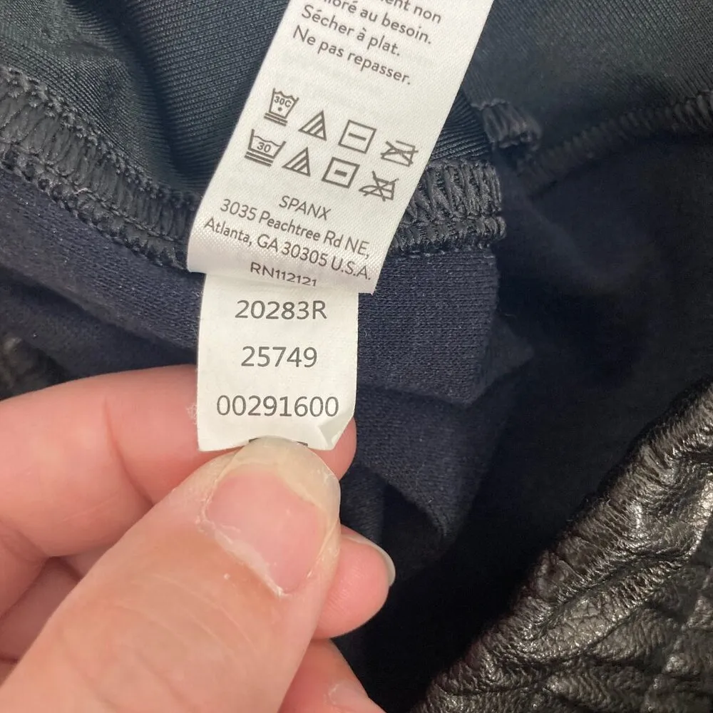 Pants Womens Large Black Faux Leather Jogger Stretch Sport Edgy Athleisure - Image 8