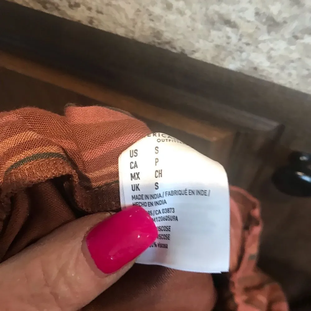 American Eagle brown/grays striped pants side pockets size small petite - Image 6