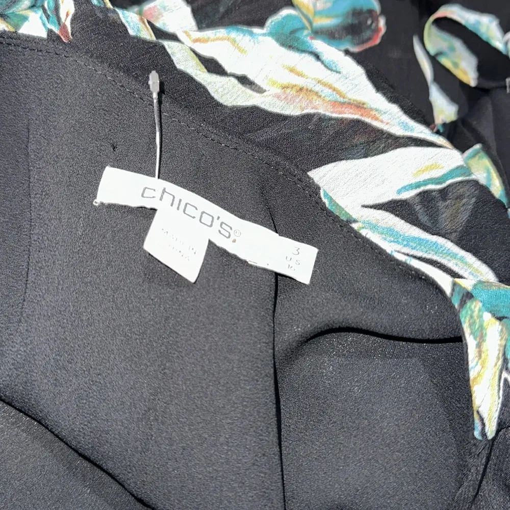 NWT CHICO'S Crepe Pleated Floral Midi Dress SZ-16 - Image 5