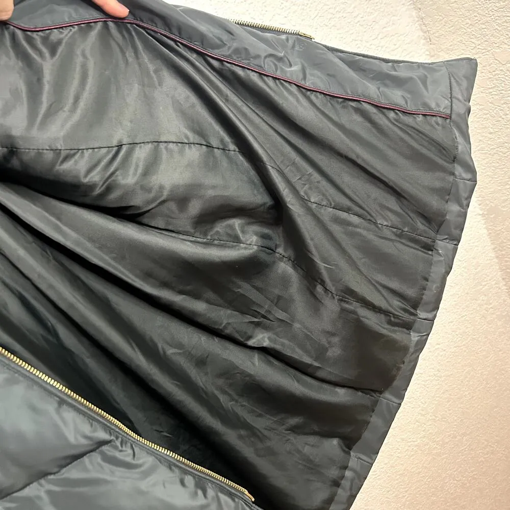 Cole Haan Signature Down Quilted Parka Puffer Jacket Coat Faux Fur Gray Brown - Image 8