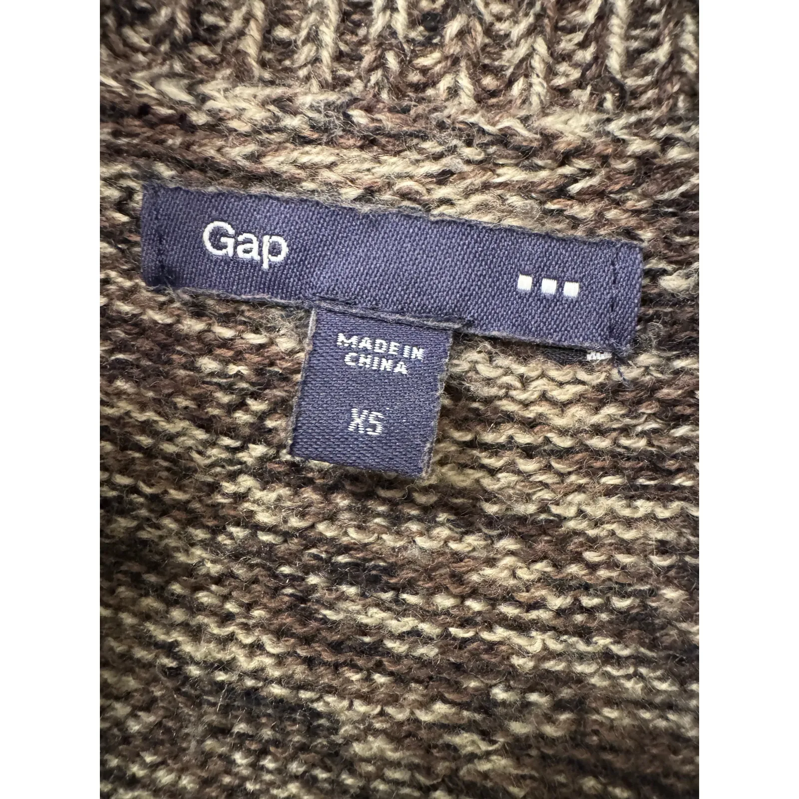 Gap XS Brown Marled Knit Sleeveless Belted Cardigan Sweater Wrap Vest Womens Y2K - Image 4