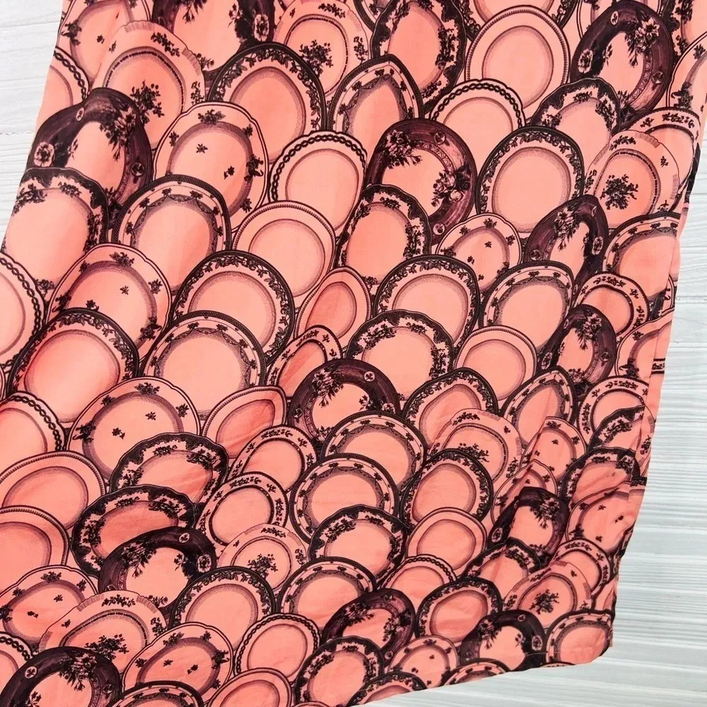 Pankaj & Nidhi for Koovs Plate Pattern Short Sleeve Shift Dress Size Small Pink - Image 5