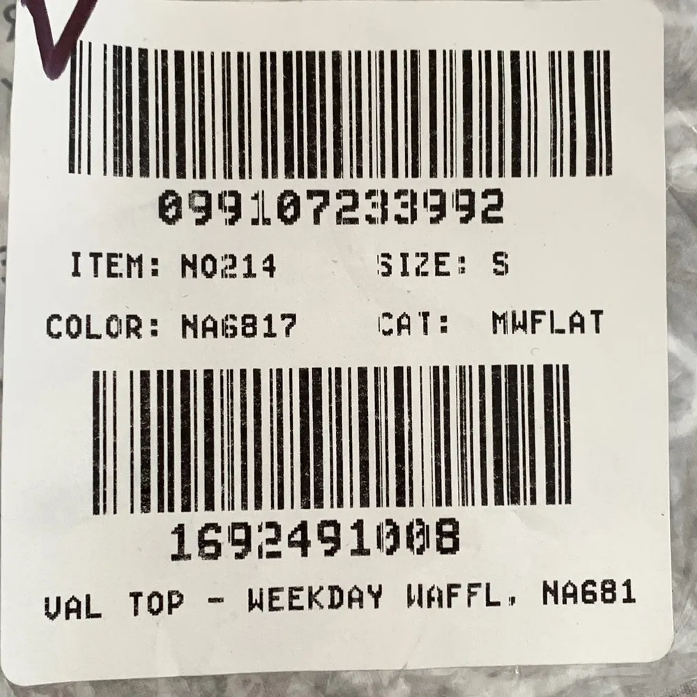 NWT Madewell Val Waffle-Knit Relaxed V-Neck Top in Antique Cream - Image 7