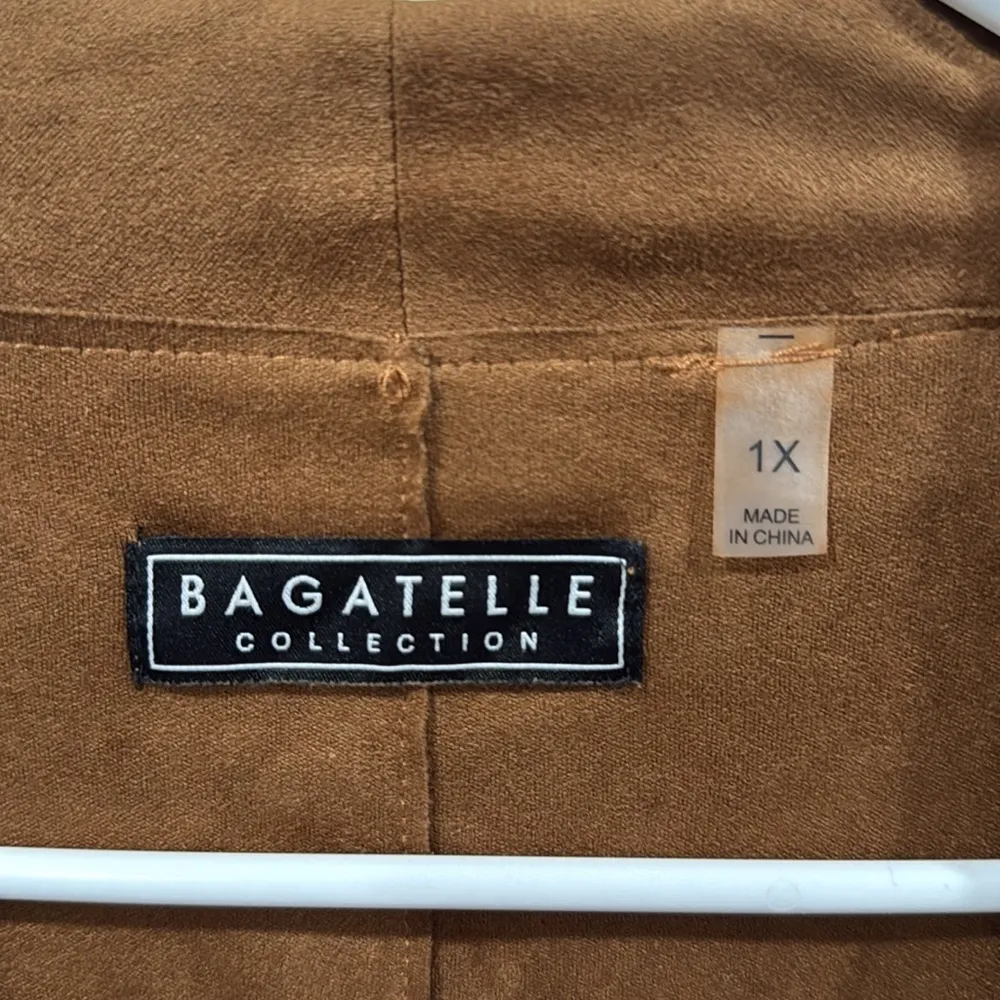 Bagatelle Brown Blazer Open Front Shawl Collar Size 1X EUC - Image 6