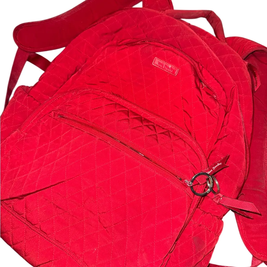 VERA BRADLEY WOMEN'S CAMPUS TECH BACKPACK VERA, CARDINAL RED - Image 3