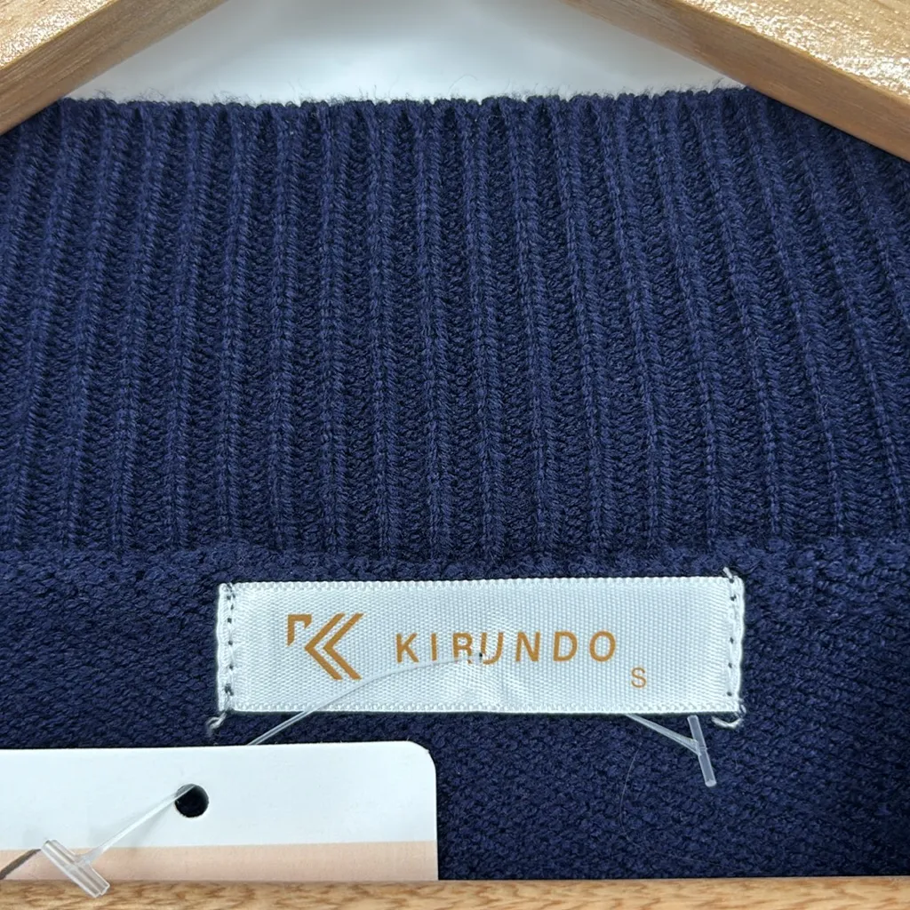 Kirundo Striped Pullover Sweater with Deco Metal Buttons Women’s Size Small NWT! Blue - Image 6