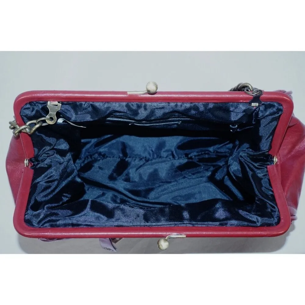 Apt. 9 Purse Red Quilted Handbag Clutch Metal Strap NEW - Image 4