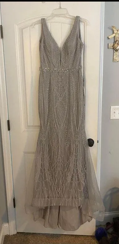 Gun Metal Gray Prom Dress - Image 2