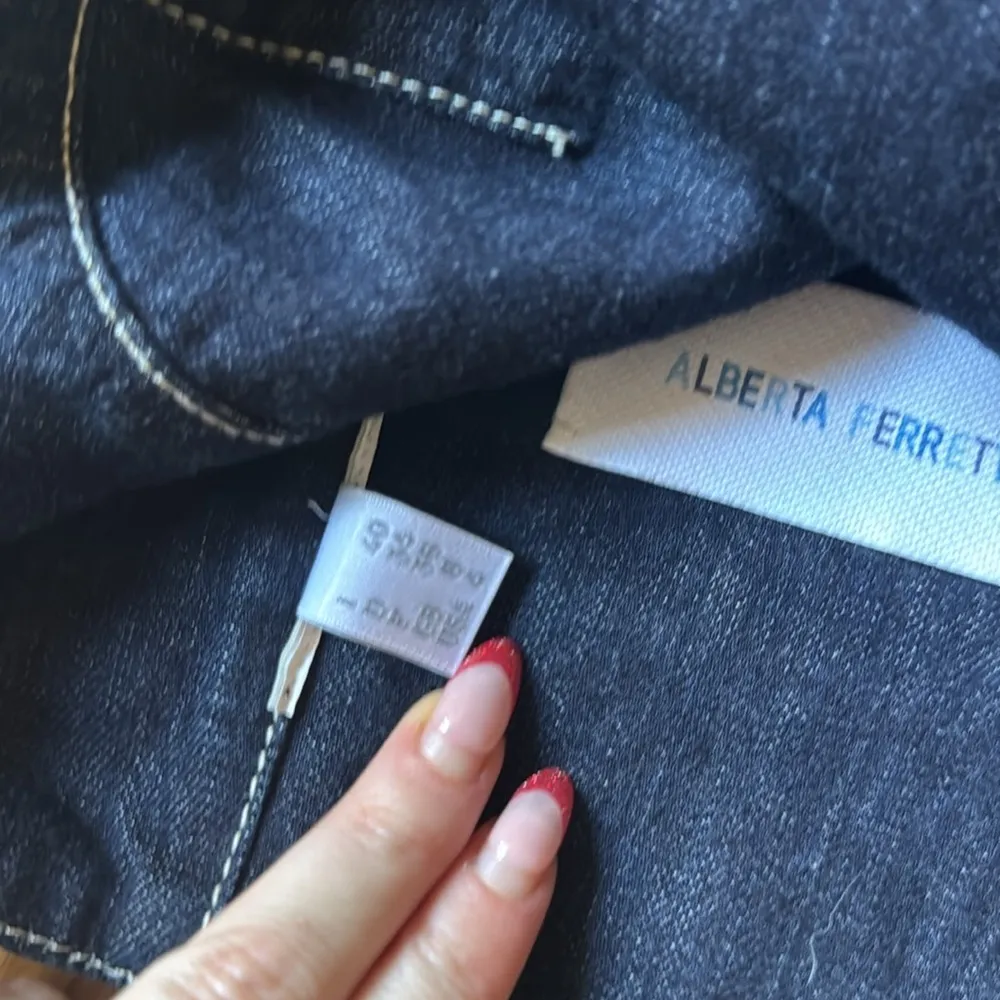 ALBERTA FERRETTI Cotton Denim Corset Crop Top Blue Size 4 - Image 4