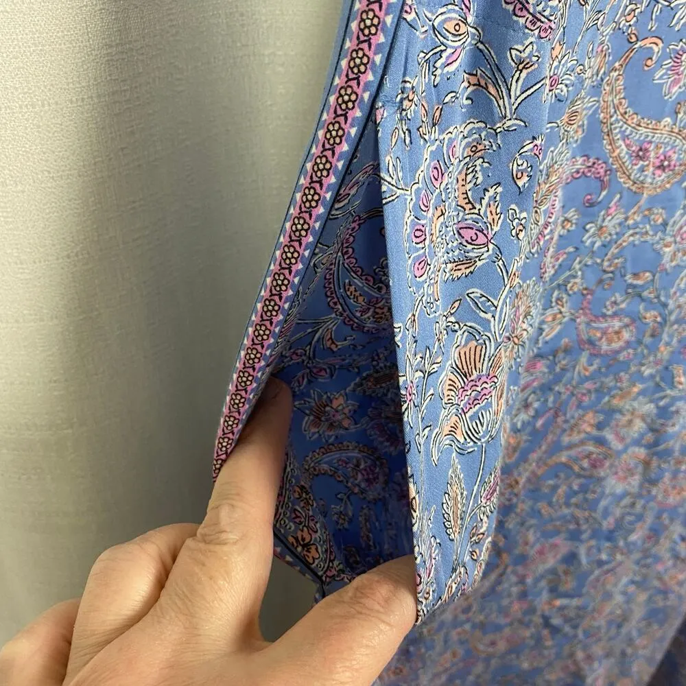 J.Jill Blue Floral Viscose Sleeveless Maxi Dress Sz.L - Image 7