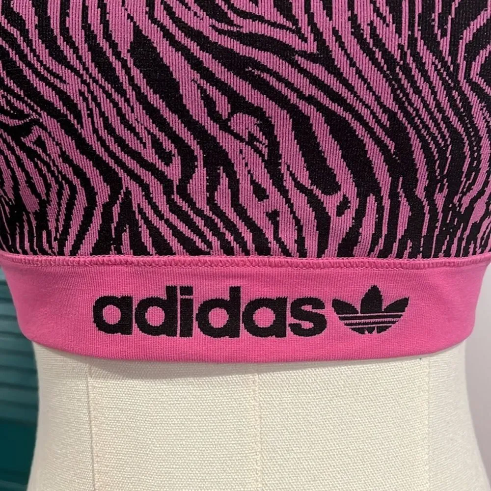 Adidas NWT Bliss Pink Tiger Bralette Sports Bra - M - Image 3
