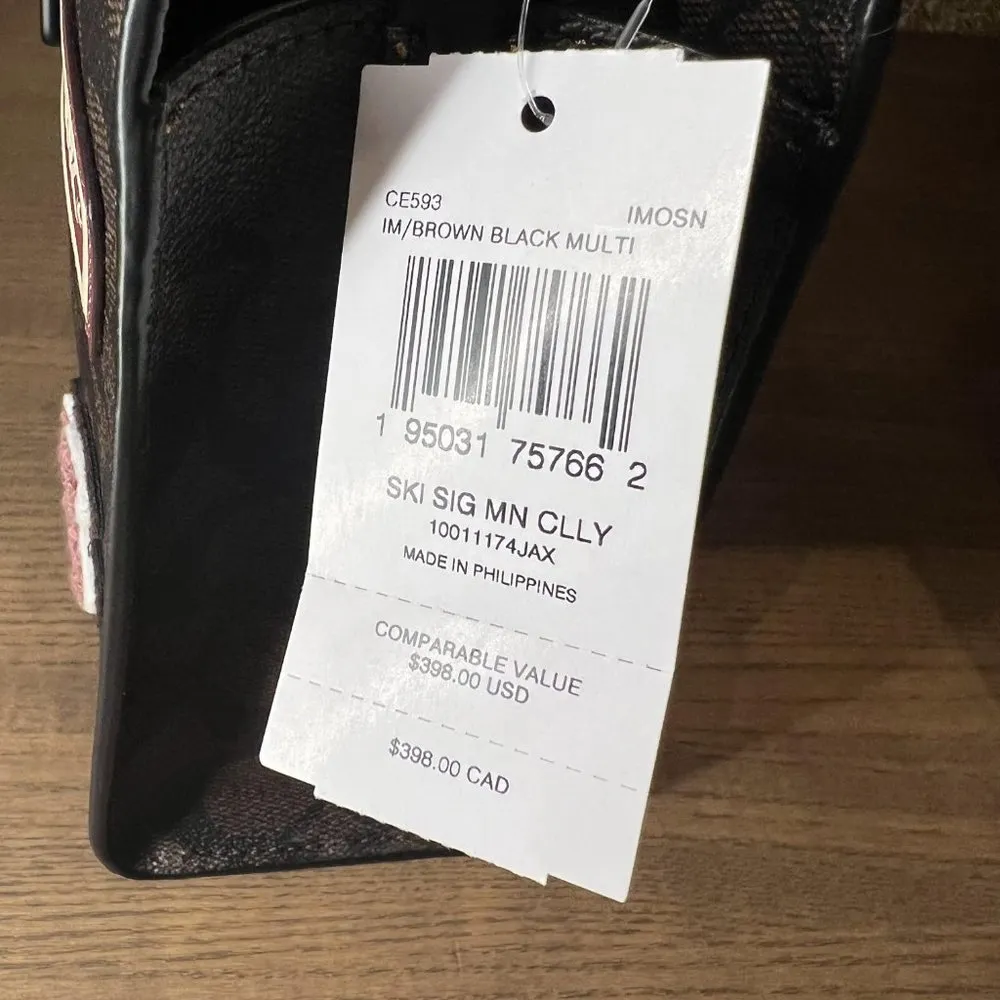 Coach NWT  CE593 Mini Cally Crossbody In Signature Canvas With Ski Patches - Image 4