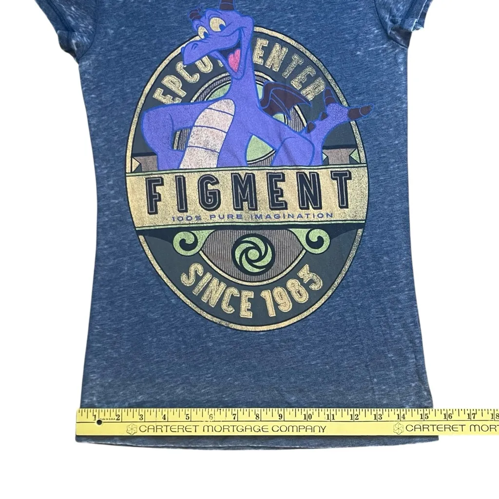Disney Parks Womens T-Shirt FIGMENT Small Disney World Land Bound Purple Dragon - Image 11