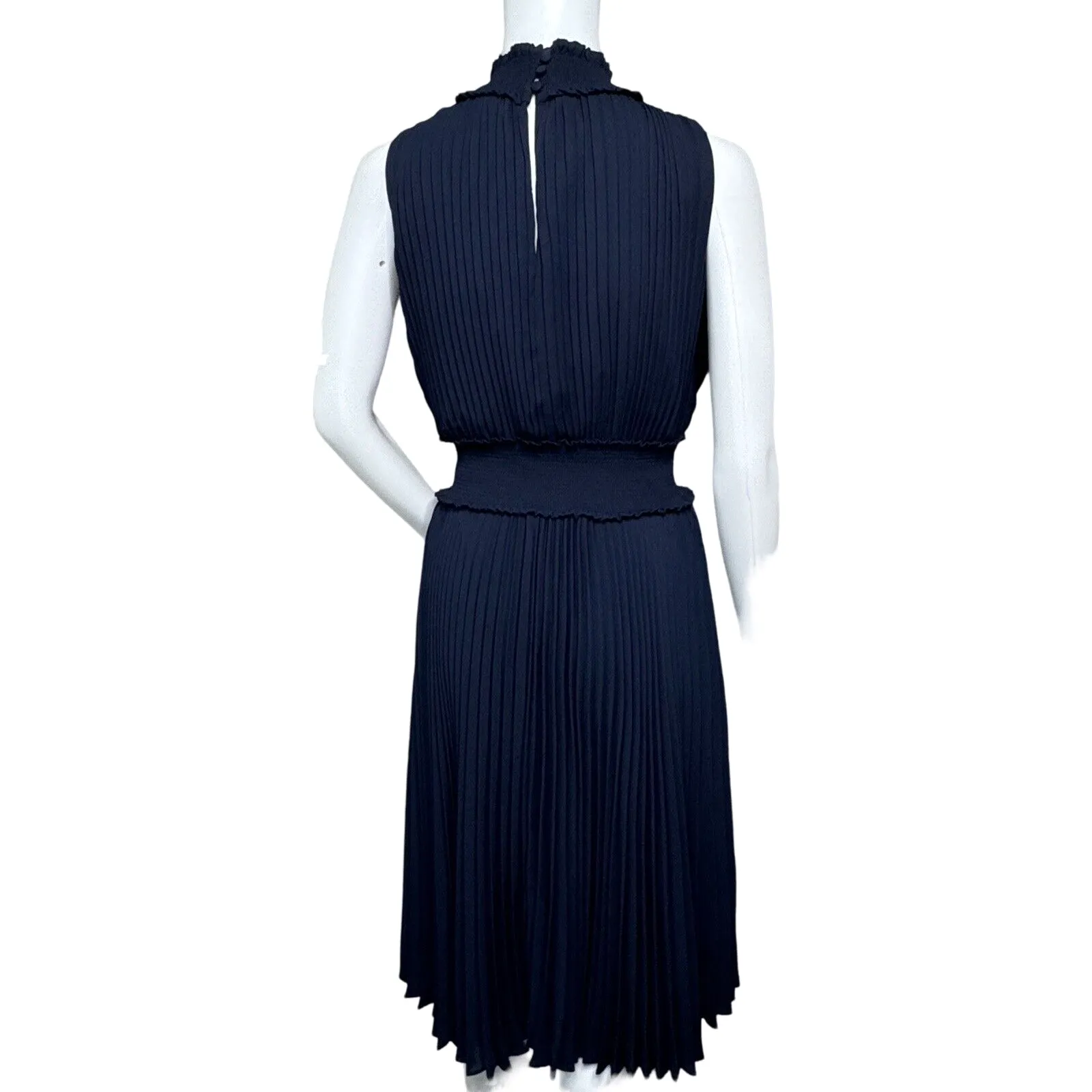 Nanette Lepore Dress‎ Women 2 Navy Blue Accordion Smock Dress Business Party - Image 4