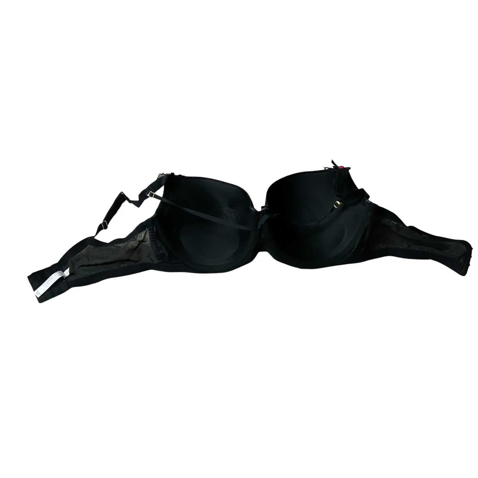 Cacique Women's Boost Balconette Underwire Black Laced Push Up Bra Size 40DDD - Image 4