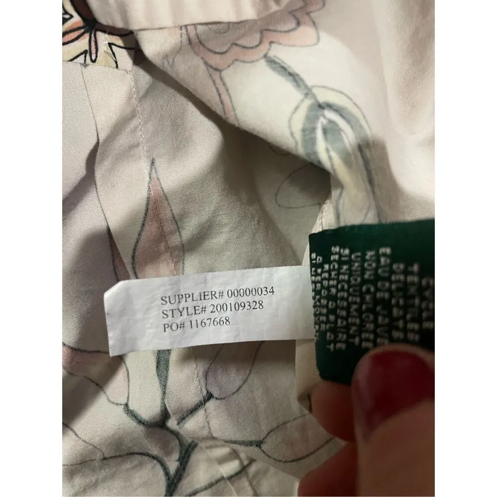 Ralph Lauren Women Spring Floral Print Beige Button Down Shirt Sz XL Pink - Image 10