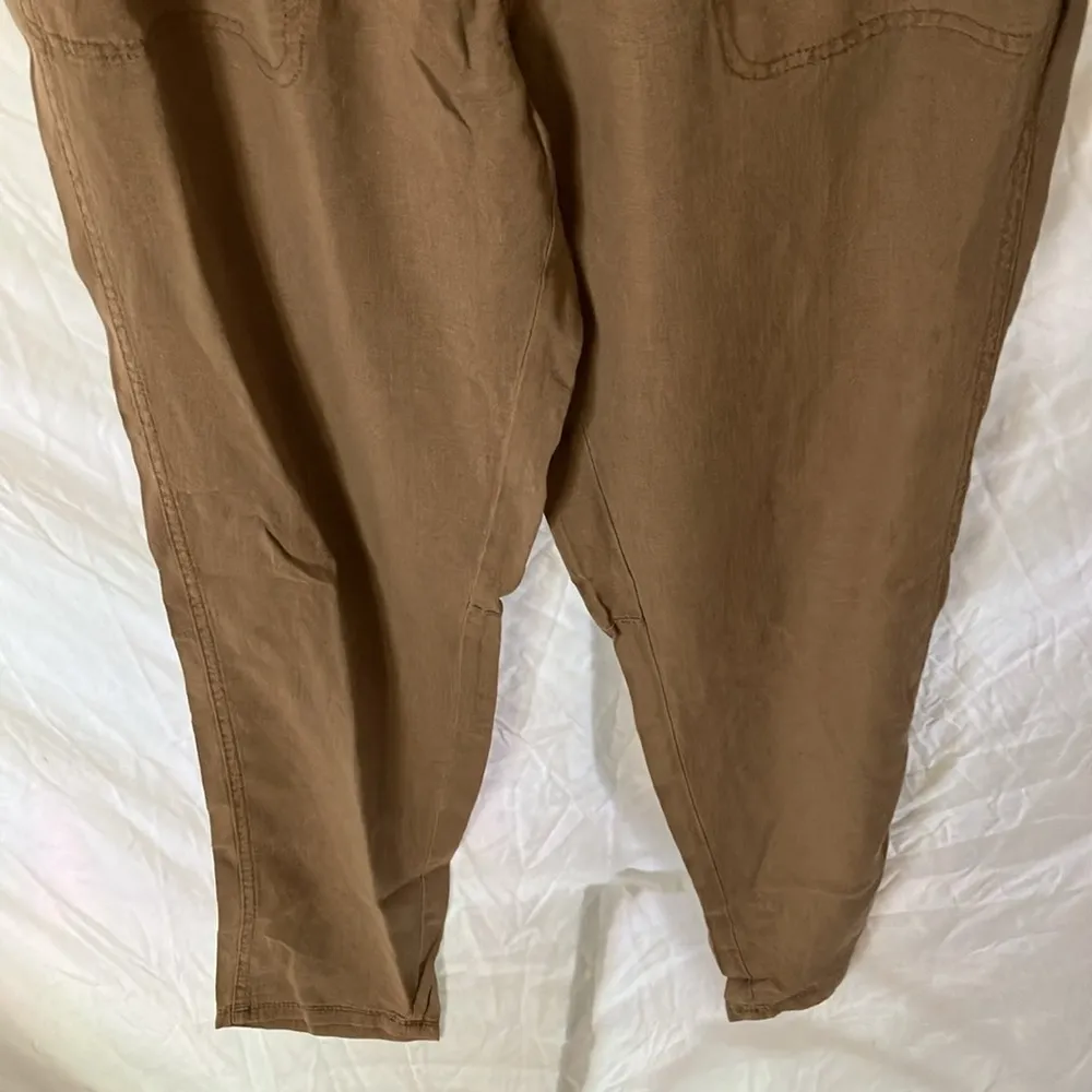 Splendid: Light Khaki Linen Blend Tapered Leg- Tie Front- pockets- M - Image 15